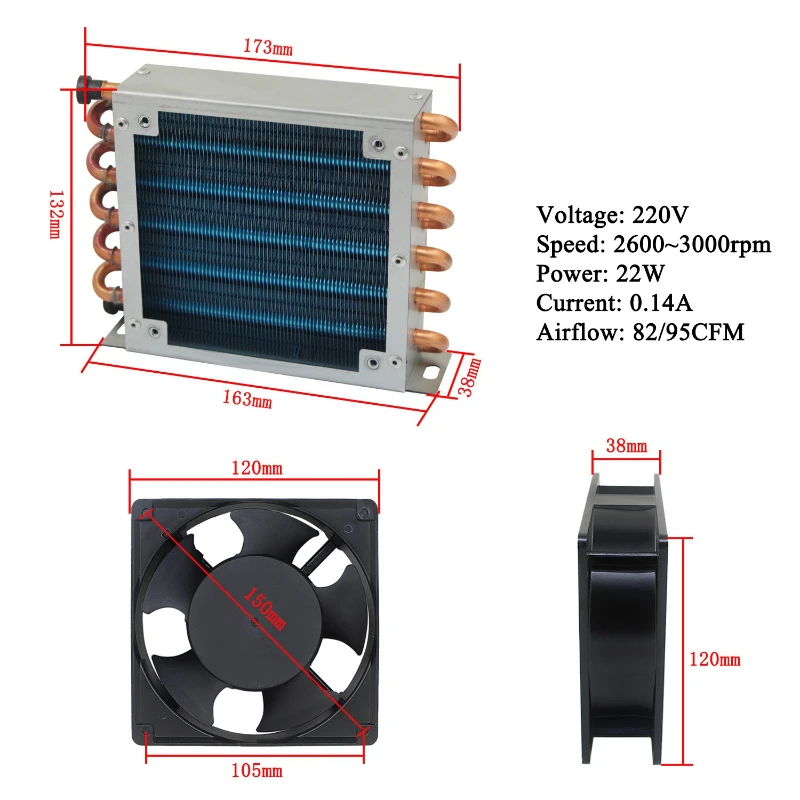 

Радиатор конденсатора для холодильника 120мм