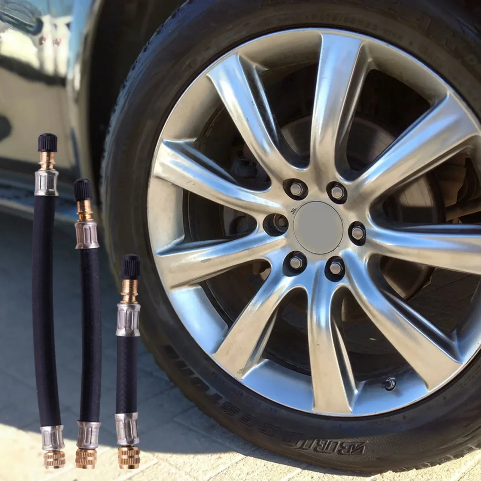

Tire Valve Extension Adapter Flexible Rubber Tyre Valve Extension Pipe Universal Wheel Valve Extender Hose Tire Accessories For