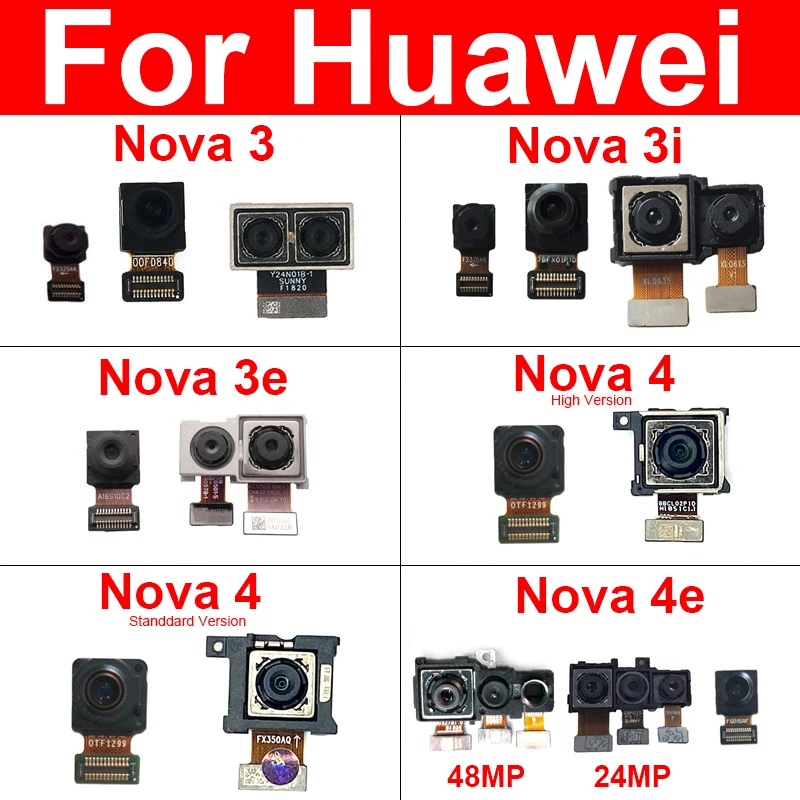 

Main Rear Camera For Huawei Nova 3 3e 3i 4 4e Front Back Big Camera Facing Small Camera Flex Ribbon Cable Replacement Parts