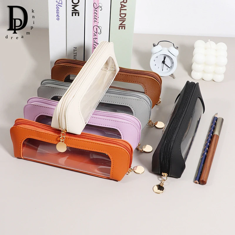 Модный чехол для ручек на молнии деловой офис милая сумка из искусственной кожи