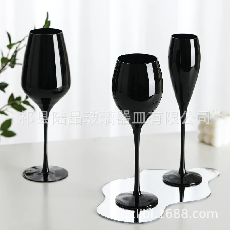 

Черная простая чашка для красного вина, блестящая черная чашка для шампанского, черная Лаковая чашка для вина, потайной стеклянный стакан, посуда