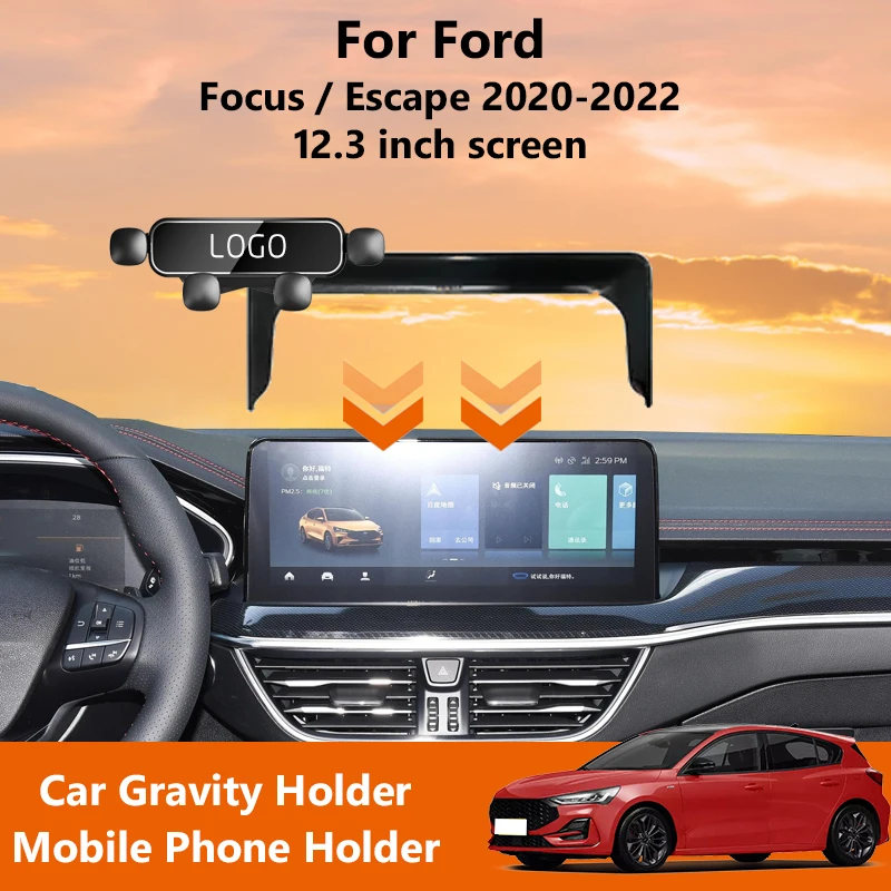 

Gravity Car Phone Holder 360 ° Rotation For Ford Focus Escape 2020-2022 Screen 12.3 Inch GPS Bracket For IPhone Huawei Samsung