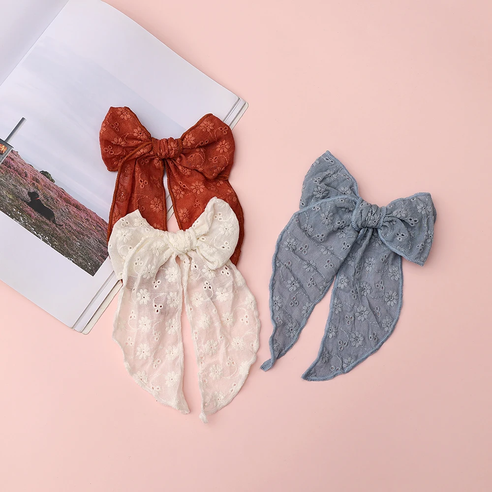 

New Fable Bow Hair Clips Baby Girls Kids Large Sailor Hairpins Ladies Cotton Bows Crocodile Hair Barrettes Bebe Hair Accessories