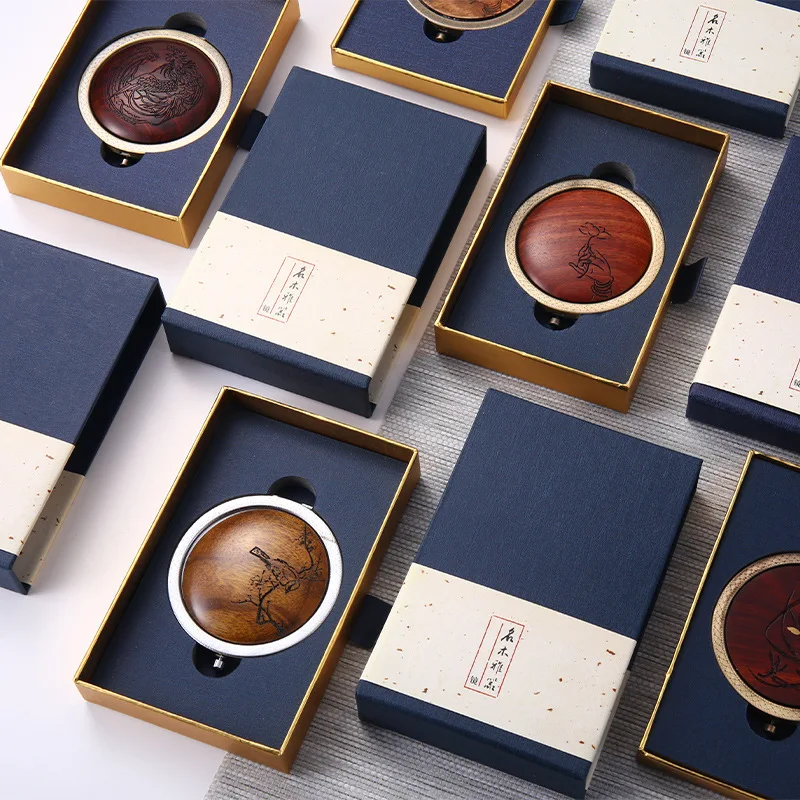 

Chinese Style Small Mirror Mother's Day Gift Wooden Portable Mini Double Sided Makeup Mirror Wedding Souvenirs for Guests