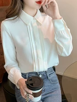 spring chiffon shirt womens top western style office ladies white shirt blusas mujer de moda 2022 verano womens tops mujer