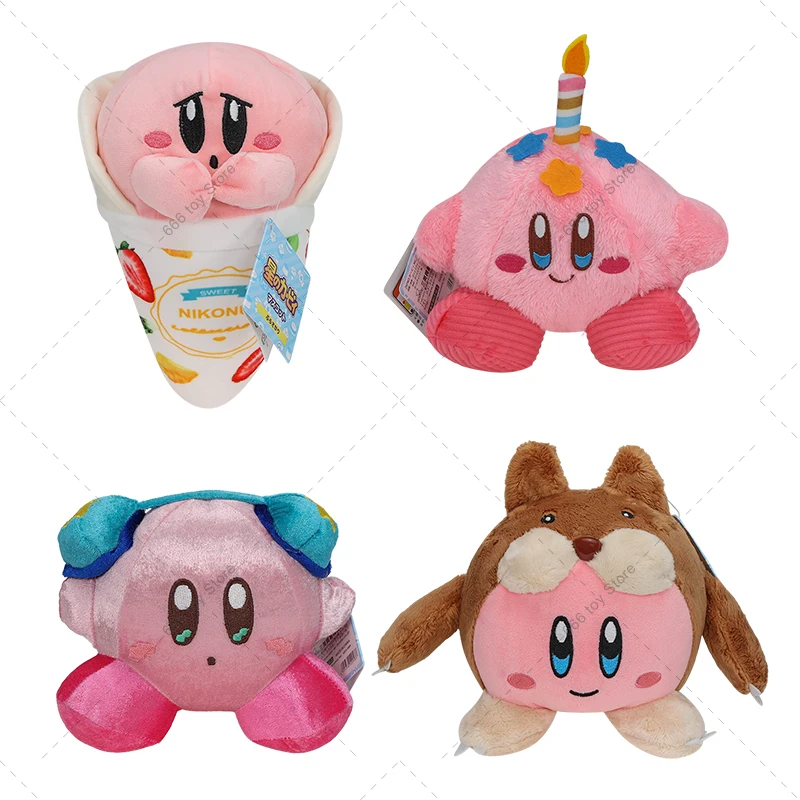 

14-22cm New Kawaii Anime Star Kirby Crepes Candle Earphone Marmot Kirby Stuffed Peluche Plush Toys Christmas Gifts for Children