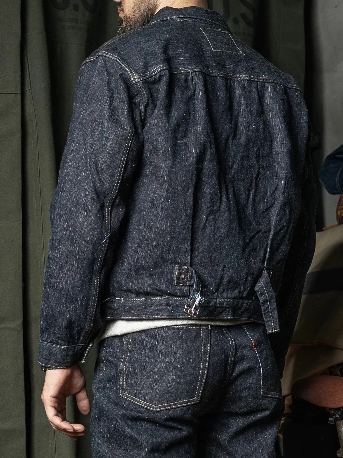 Прочная джинсовая куртка Bronson 1943 года модель S506XX из джинсовой ткани Slub Raw Selvedge