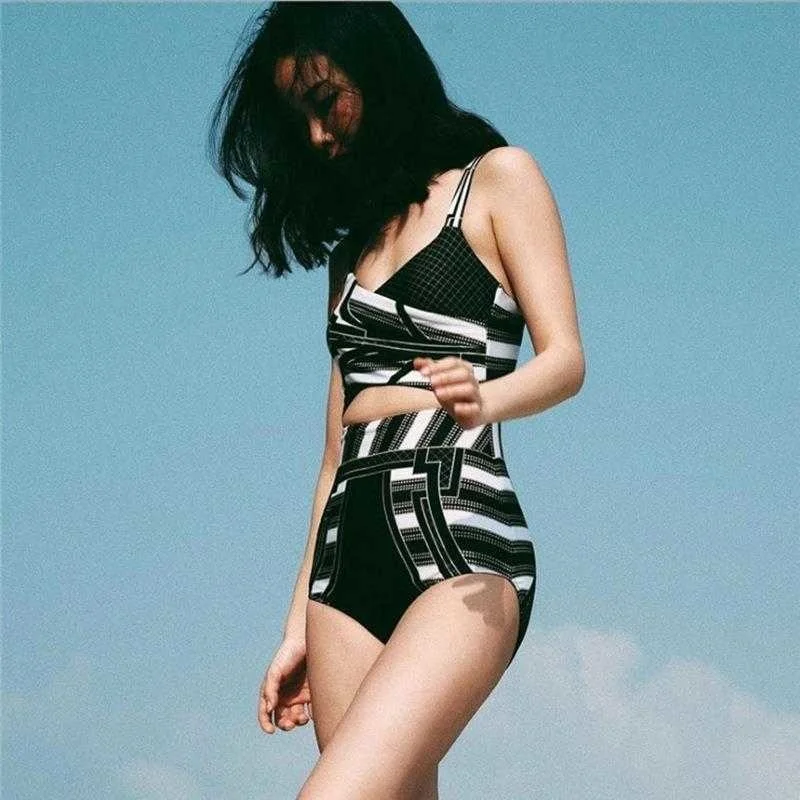 

Womens Swimsuit Black Backless Slimming One Piece Sexy Geometric Pattern