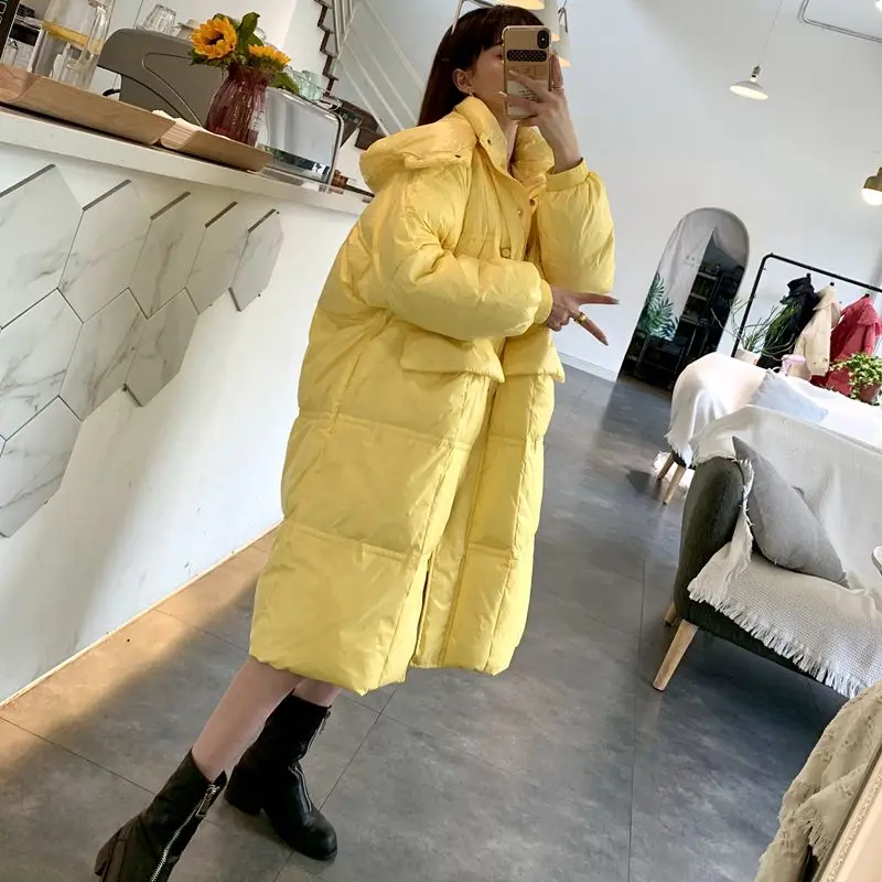 New Women Long Down Jacket Casual Style Autumn Winter Coats And Parkas Female Outwear
