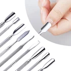 1 шт. металлическая Серебряная кутикула Толкатель и резак для удаления кутикулы из нержавеющей стали салонный качественный профессиональный инструмент для дизайна ногтей