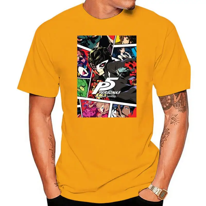 Футболка Persona 5 плакат 100% хлопок топы с короткими рукавами и круглым вырезом