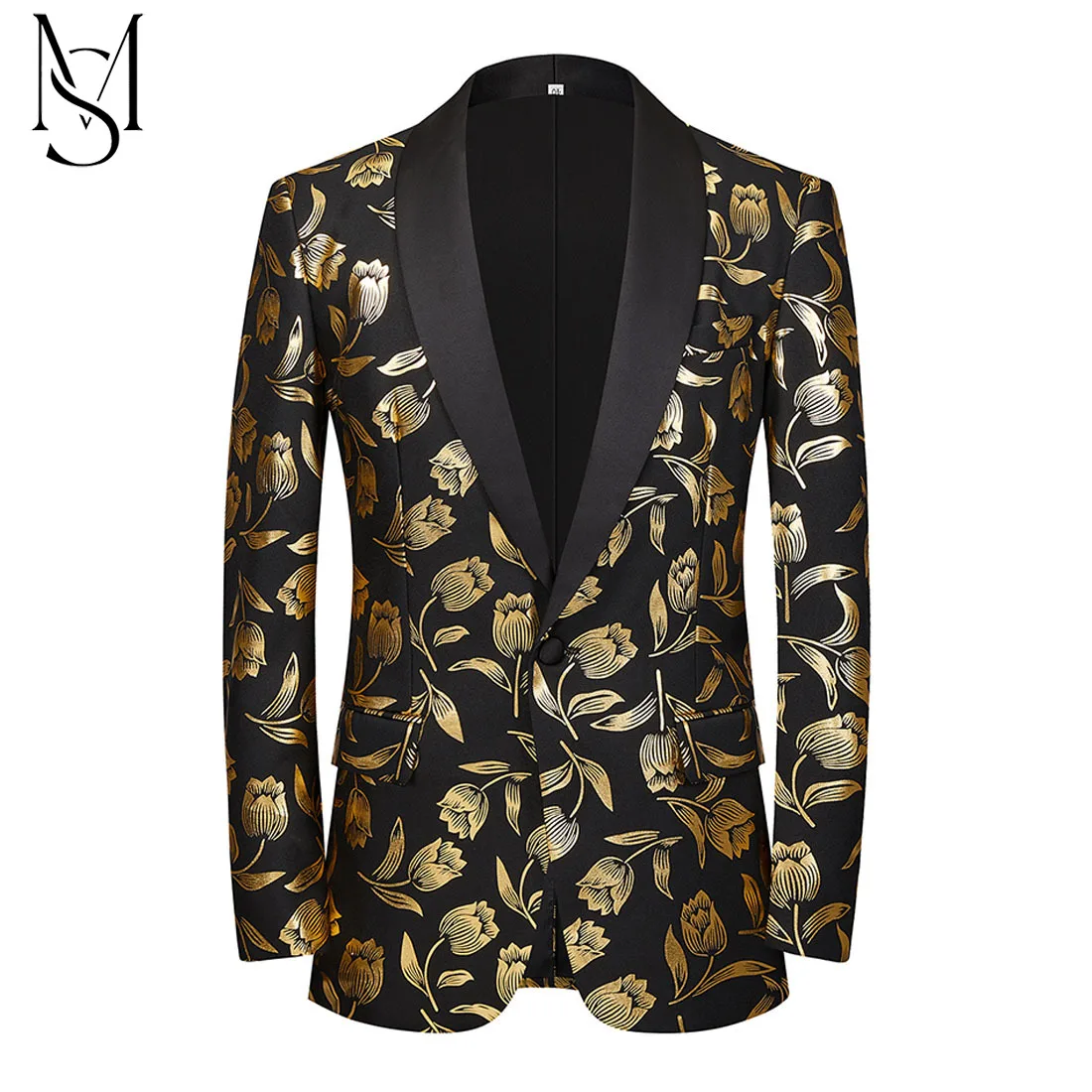 

MS Tulip gilding casual coat light mature style wear high sense business small suit men's spring and Autumn Color-blocking