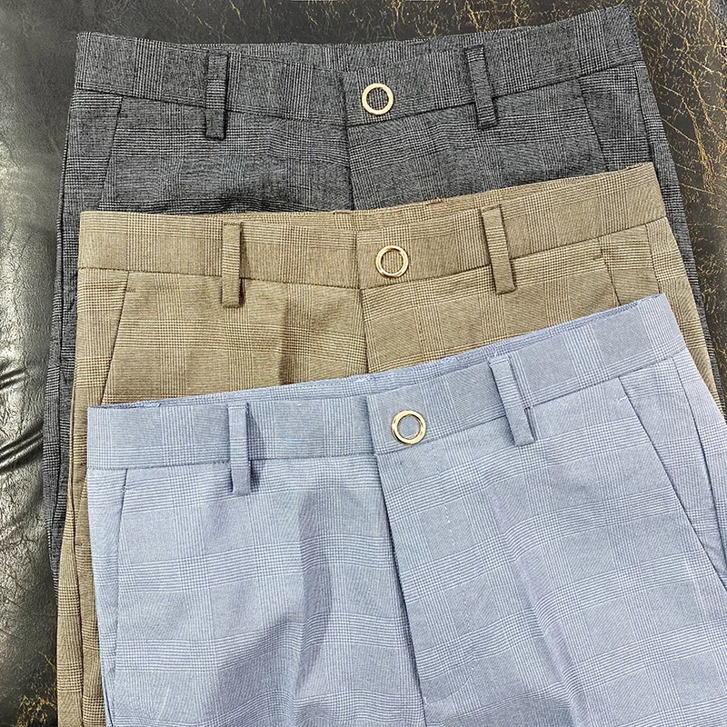 Мужские костюмные брюки весна 2022 модные деловые повседневные облегающие