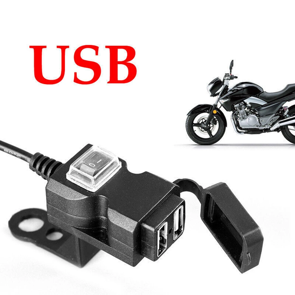 9V-24V Motorcycle Motorbike Handlebar Charger Dual USB Port Waterproof Power Adapter Power Supply Socket For Phone