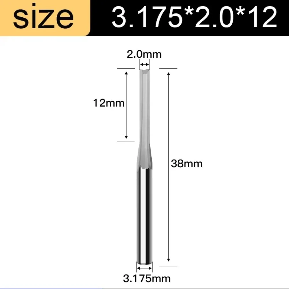 

Карбидная фреза с прямым пазом 2-х зубая 3.175 мм для дерева