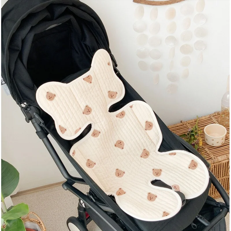 New Born Baby Stroller Cushion Baby Stuff Embroidered Breathable For Four Seasons  Pure Cotton Soft Sleeping Mat 2023 enlarge