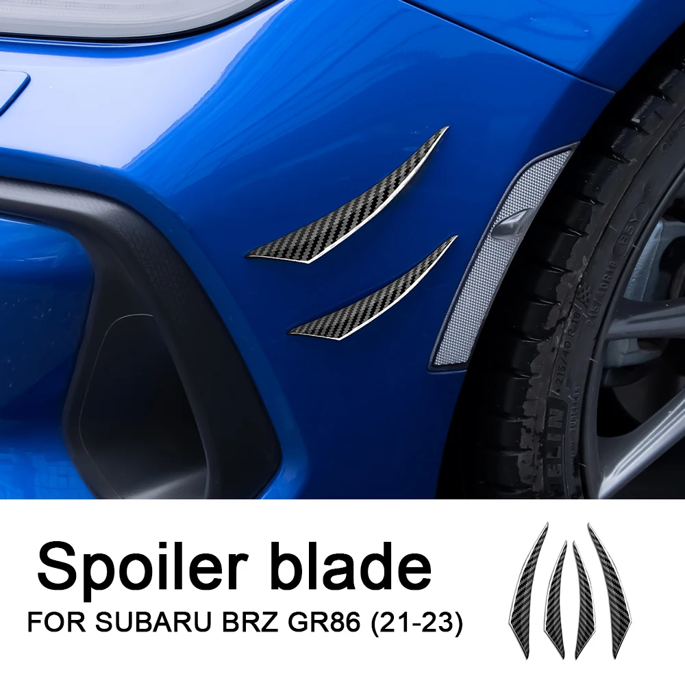 

Наклейка из настоящего углеродного волокна для Subaru BRZ, Toyota GR86 2021, 2022, 2023, 2024, автомобильный передний бампер, спойлер, лезвие, крыло, отделка, аксессуары