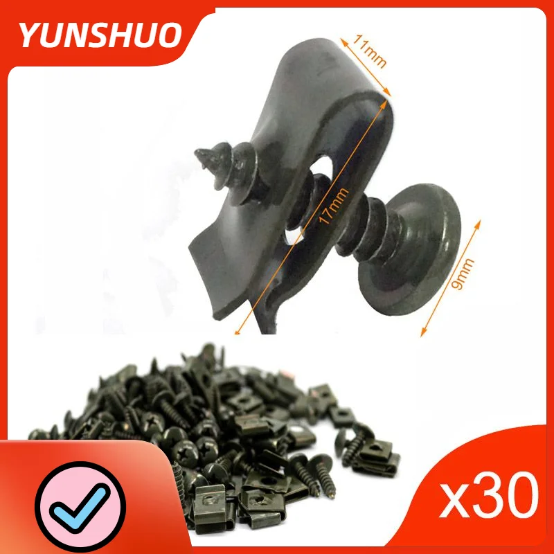 

30 компл./лот для автомобилей и мотоциклов ATV Скутер мопед, фара для электровелосипеда в Пластик крышка металлический фиксатор саморез заклепками и зажимами размером M4 M5 саморезы для автомобиля