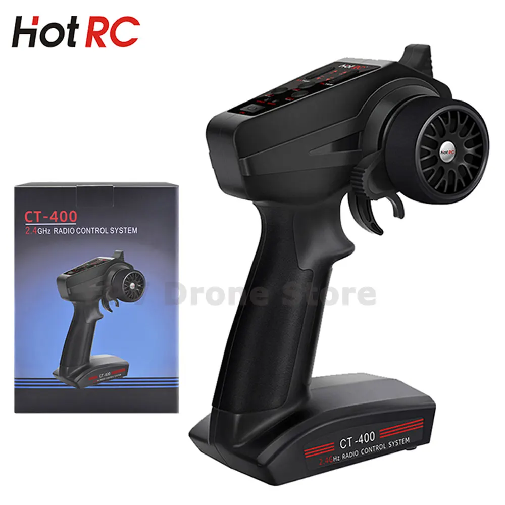 

HotRC CT400 CT-600 2,4 GHz 4CH FHSS Одноручный радиопередатчик для радиоуправляемого автомобиля лодки танка гоночного дрона квадрокоптера аксессуары