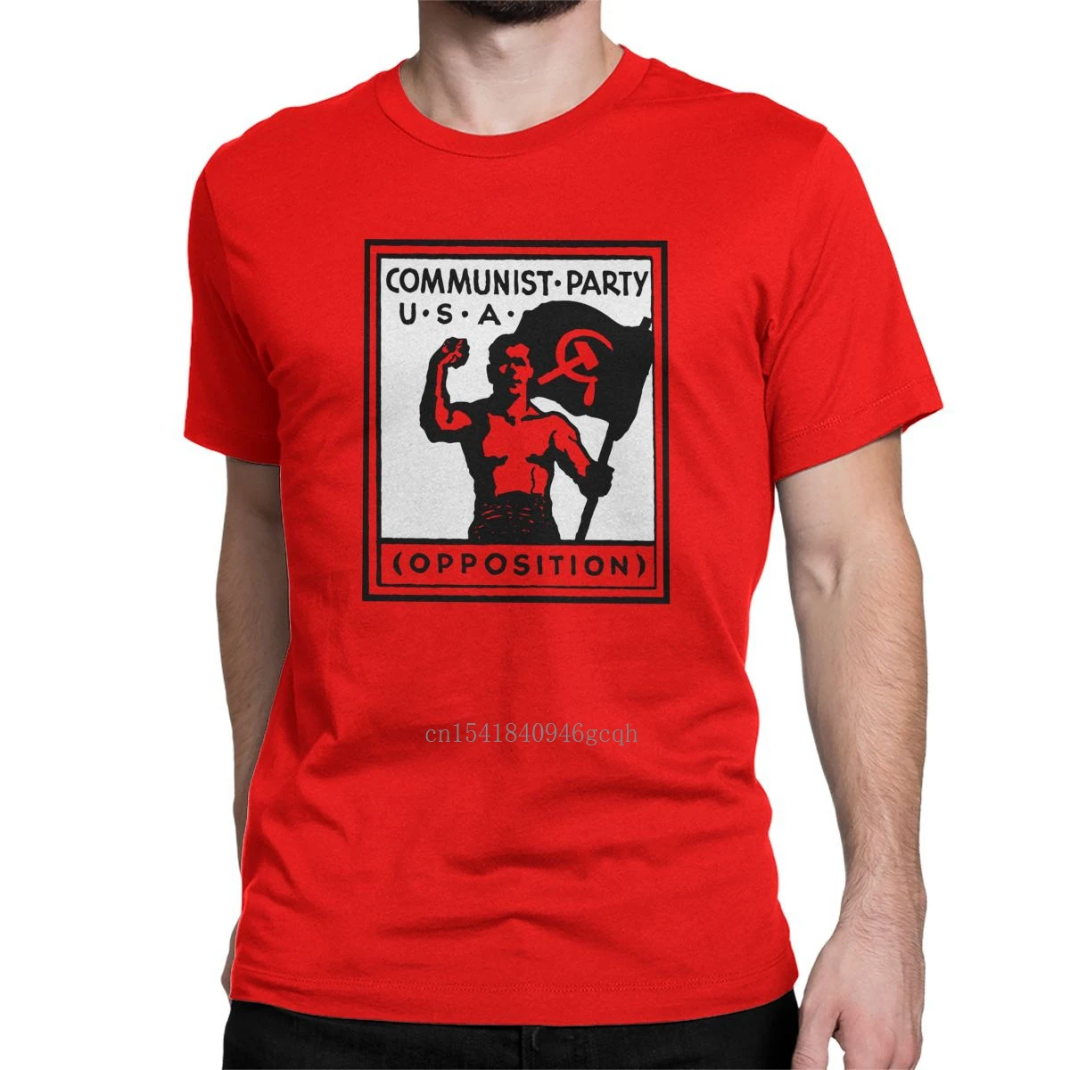

Men Communist Party USA T Shirts Politics Socialist Cotton Clothing Vintage Short Sleeve Crewneck Tee Shirt 6XL T-Shirts