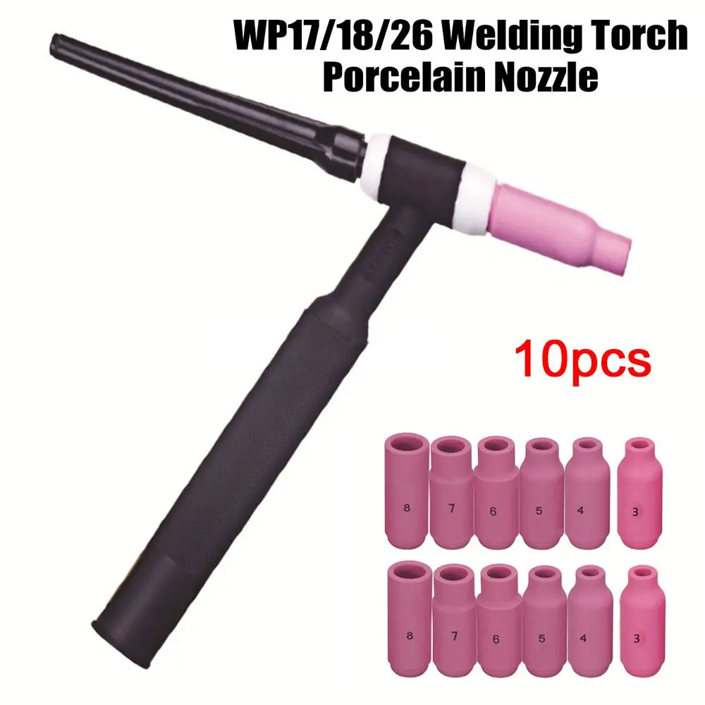 

10pcs Accessories Welder Accessory Torch Tip Protection Nozzle Ceramic Nozzle WP17/18/26 Porcelain Mouth Welding Torch