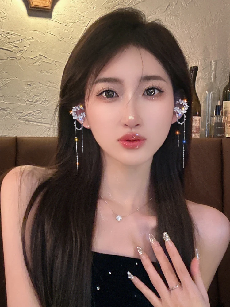 Жемчужный зажим для ушей с кисточкой легкие роскошные высококачественные