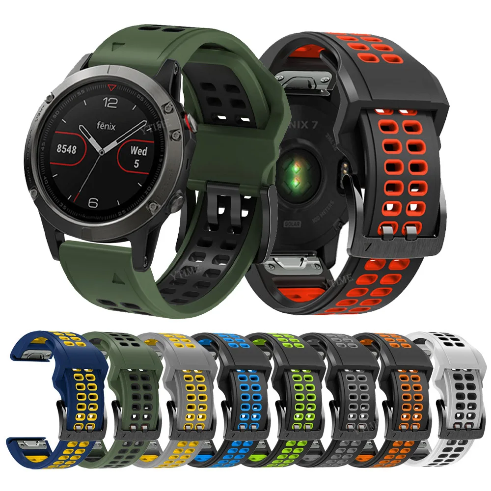 

Quick Fit 26 22mm Smart Bands For Garmin Fenix 6 6X Pro 5 5X Plus 3HR 7X 7 Easyfit Silicone Band Descent Smartwatch Wrist Straps