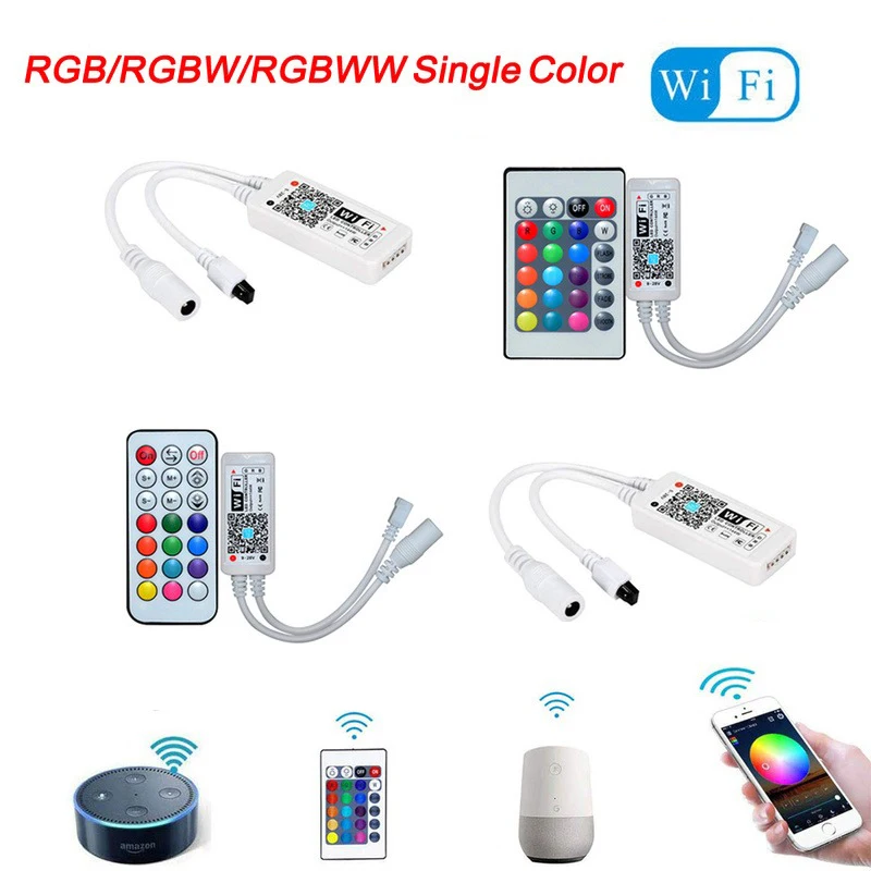 Волшебный домашний светодиодный Wi-Fi контроллер RGB RGBW RGBWW 5 в 12 В 24 для светодиодной