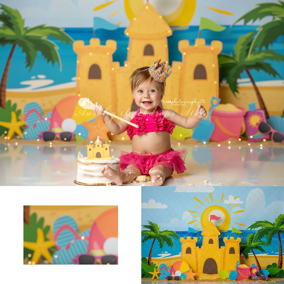 Фон для фотосъемки &quotЛетний пляжный замок&quot