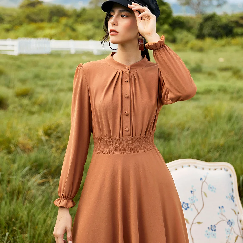 

Muslim Fashion Women Dress Camel Double High Density Chiffon Turkey Abayas Dubai Clothing Kaftan Robe Elegante Femme New 2022