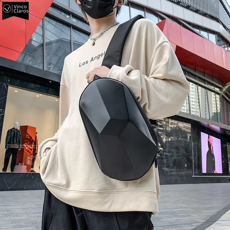 Водонепроницаемая мужская сумка на плечо из ПВХ с USB-зарядкой