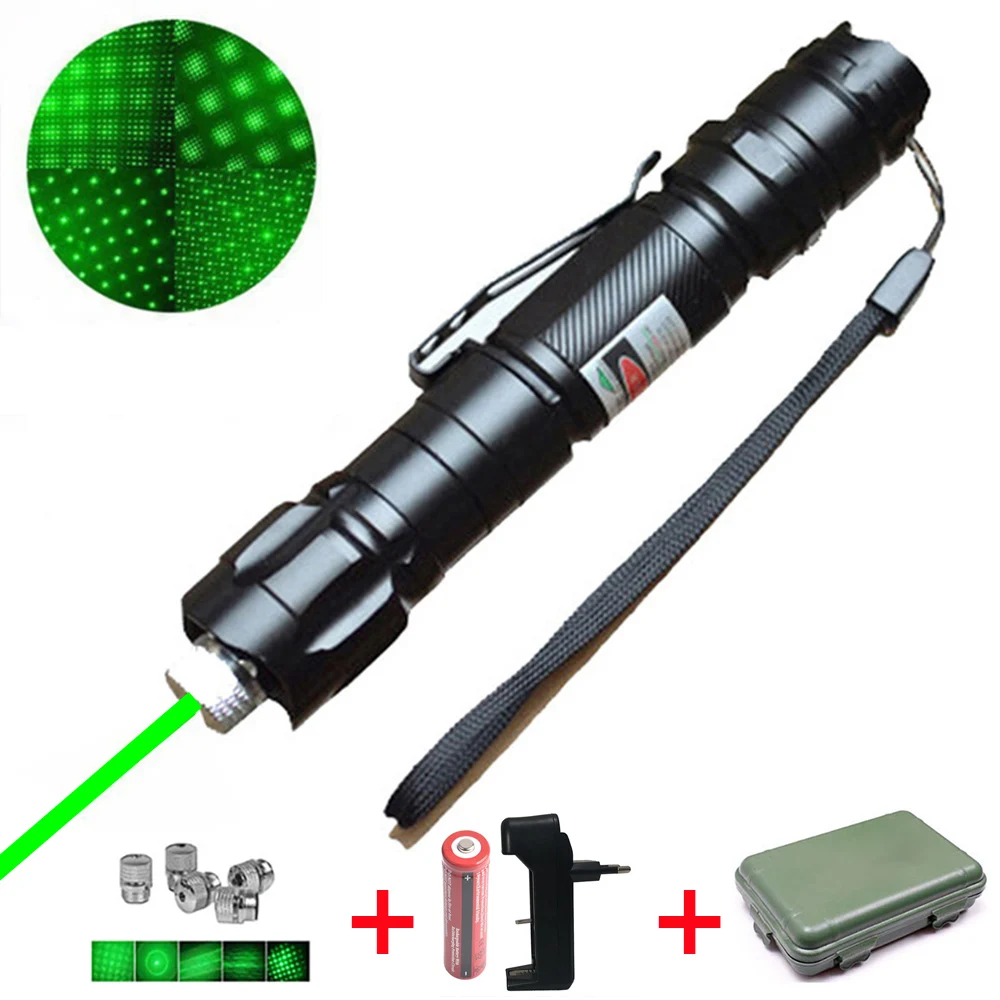 

High Power Green lasers Adjustable Focus Burning Green Laser Pointer Pen Hunting Lazer 009 Range greater than 3000 meters