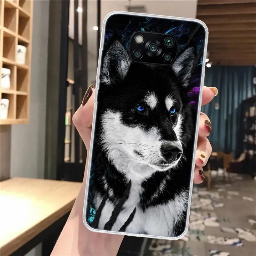 Мягкий чехол для телефона с изображением сибирской собачки Хаски Xiaomi Poco X3 Pro X5 X4 NFC