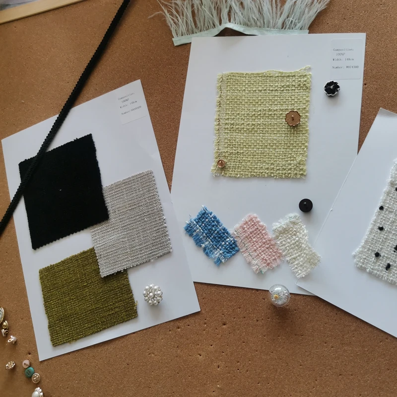 

Means to produce woven tweed fabrics sweet home during the spring and autumn small sweet wind woolen fancy coat dress fabrics