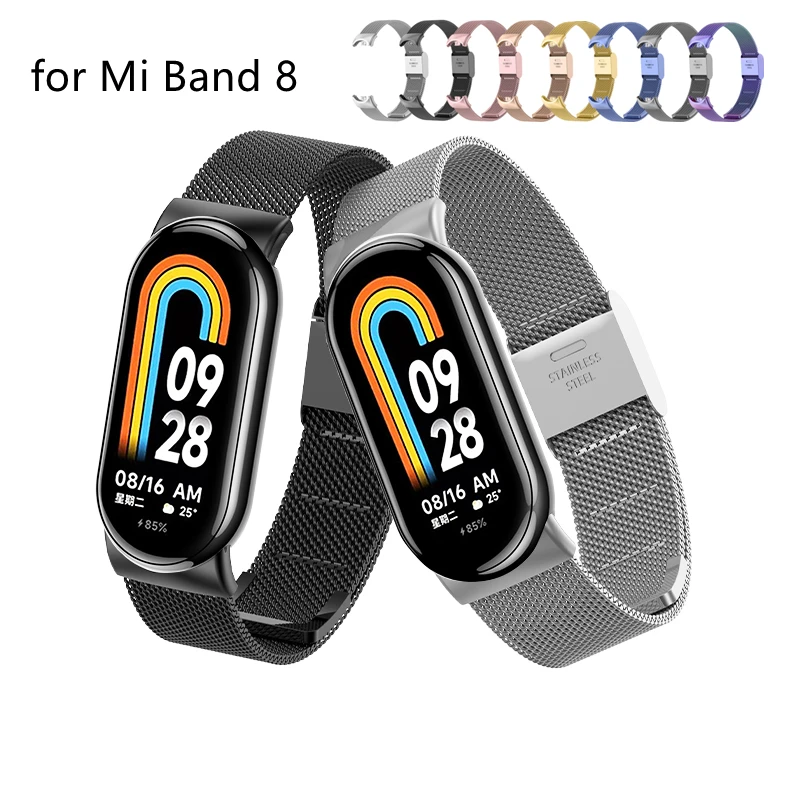 

Metal Strap For Xiaomi Mi Band 8 Stainless Steel Wristband Miband 8 Fashion Quick Release Watch Band on Mi Band8 NFC Correa Belt