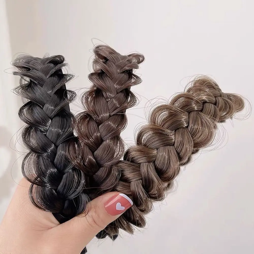 

Elastic Twist Headdress Non-Slip Synthetic Hair Braided Headband Bohemia Princess for Women Girl Wig Braided Hair Band