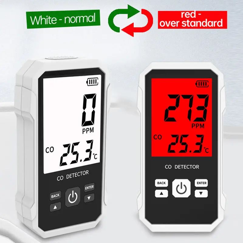 Детектор Утечки угарного газа CO портативный детектор с сигнализацией