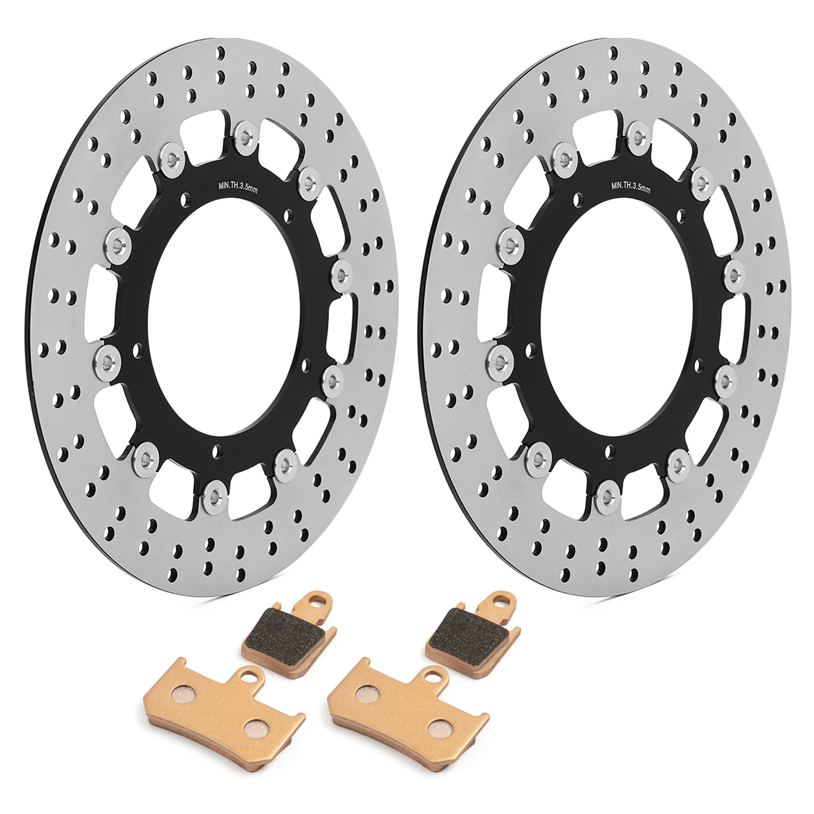 

Передние тормозные диски BIKINGBOY, диски, роторы, колодки для Yamaha YZF R1 98 99 00 01 02 03 04 05 06 07 08 09 10 11 12 13 14 комплект из нержавеющей стали