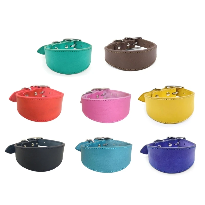 

C90D кожаный собачий ошейник для крупных пород мягкий собачий ошейник Регулируемые широкие ошейники