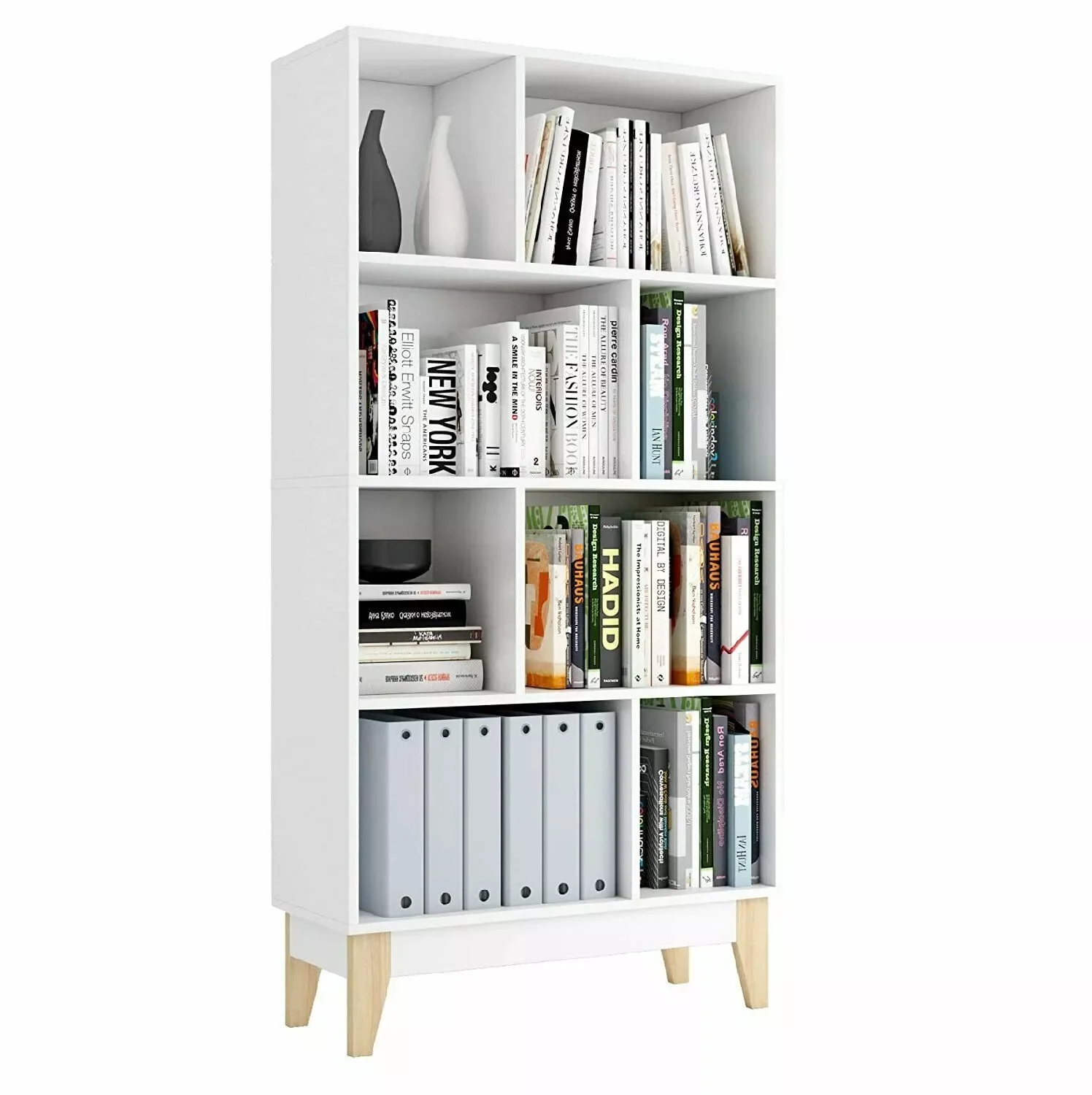 

Деревянная 4-уровневая стеллаж для хранения с 8 отделениями