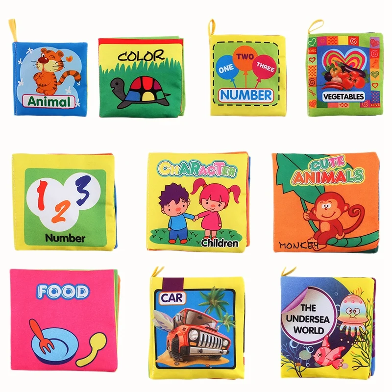

FBIL-10 Pcs Intelligence Development Cloth Fabric Cognize Book Educational Toy For Kid Baby
