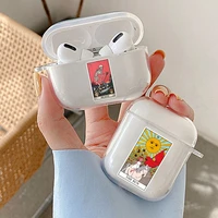 sun moon star death skull tarot earphone case for airpods 1 2 3 pro clear soft silicone wireless bluetooth headphone case