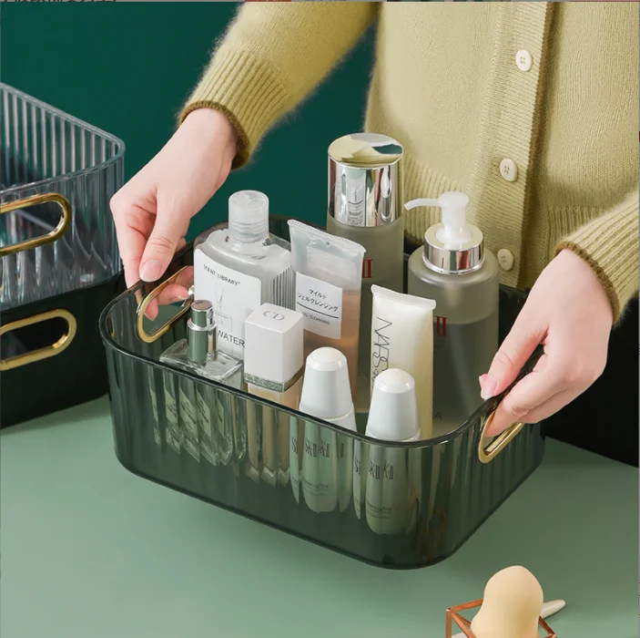 

Luxury desktop storage box Household daily storage box cosmetics storage box storage basket kitchen cutlery storage box