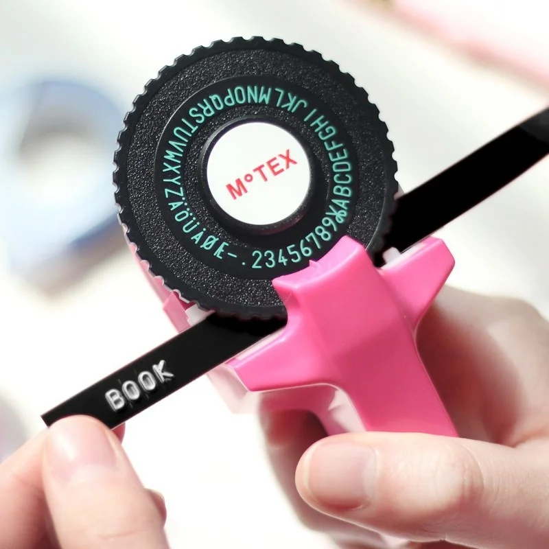 

Multicolor Embossing Label Maker 3D Embossing 9mm Black Tape For DYMO DIY Manual Embossing Label Maker Typewriter
