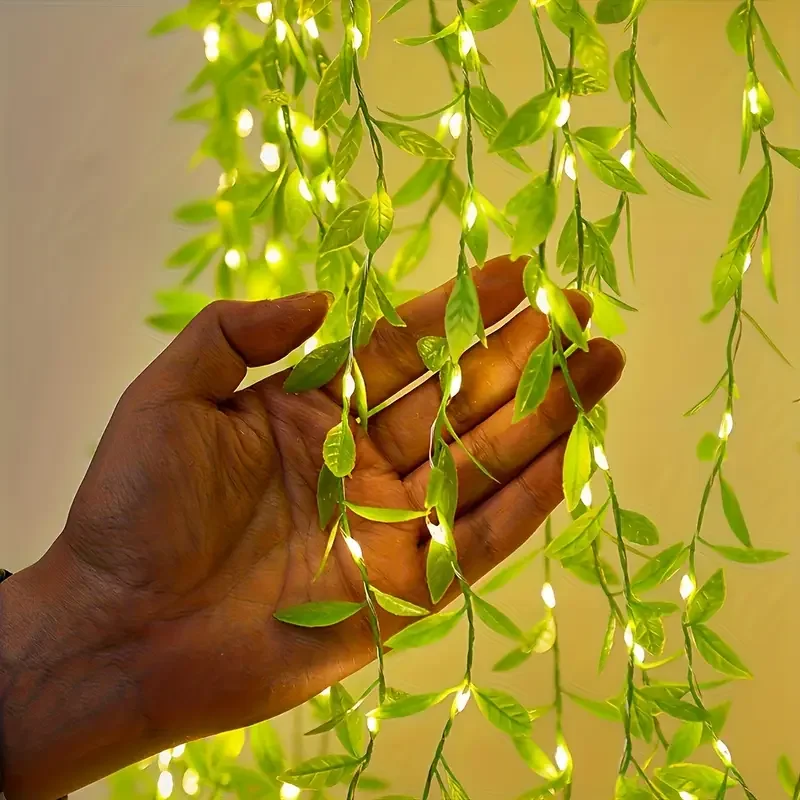 

Гирлянда LEDCbet ивовый лист теплый белый свет 180LED 3M USB 8 режимов