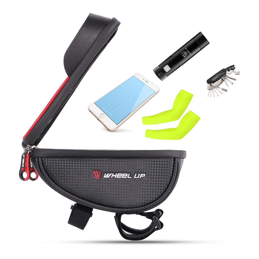 

6 Inch Bicycle Phone Holder Bag Bag Frame Bike Piggyback Top Tube Waterproof Touch Screen Handlebar Bag Rear Rack Bike Accessory