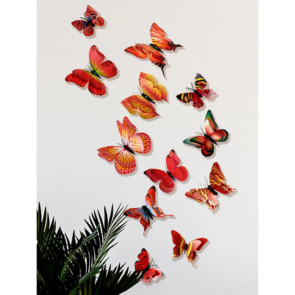 

Balcony Wall Stickers Vinyl Art 12CM/10CM/8CM/6CM 3D Butterfly Bedroom