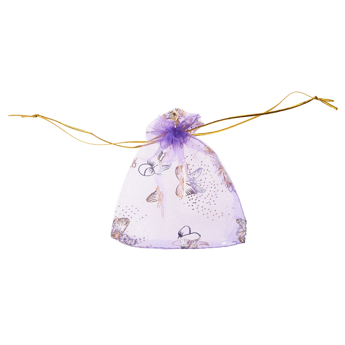 

100pcs Butterfly Drawstring Organza Wedding Gift Jewellery Candy Pouch Bags purple