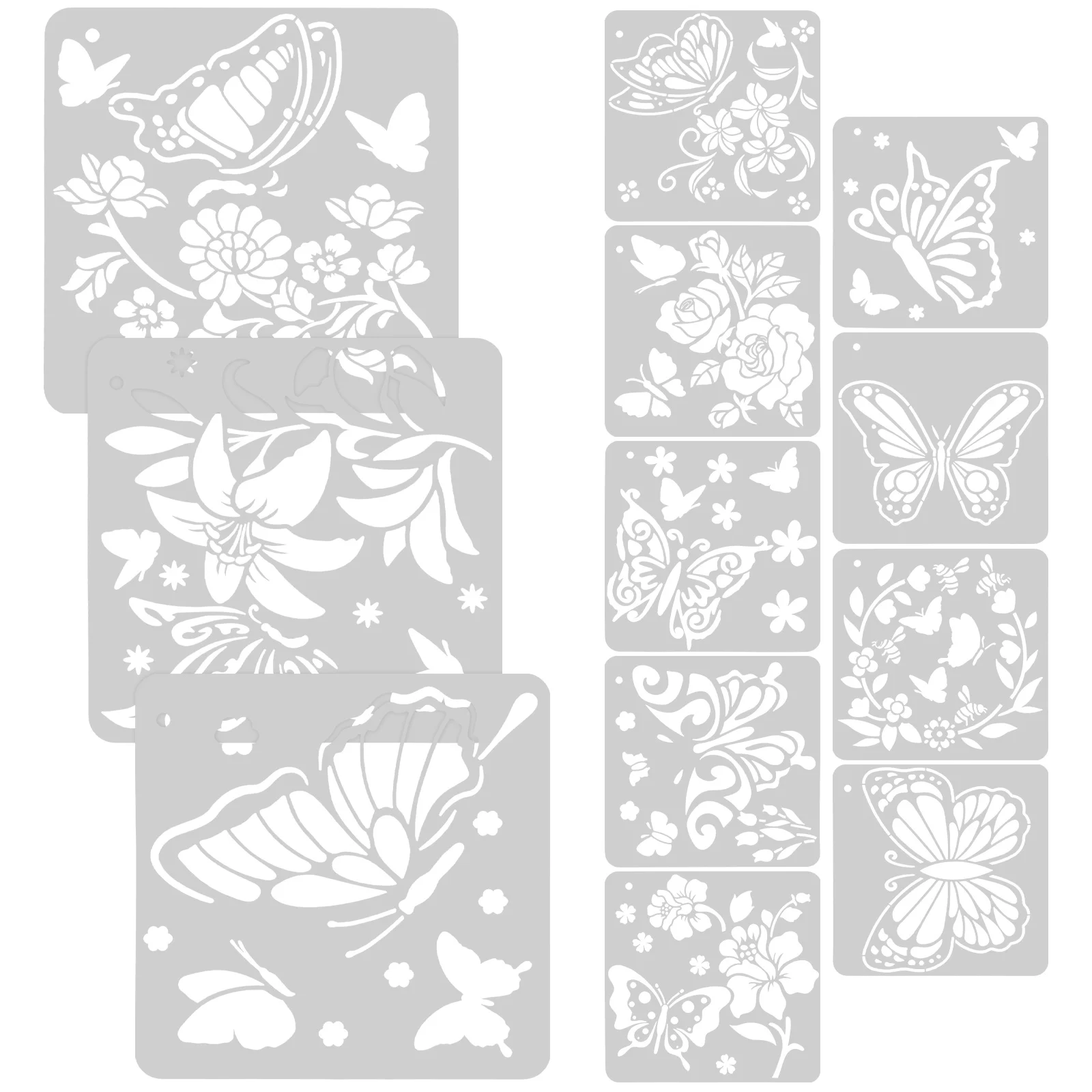 

12 Sheets Reusable Stencils Plastic Craft Stencil Butterfly Stencil Butterfly Draw Template