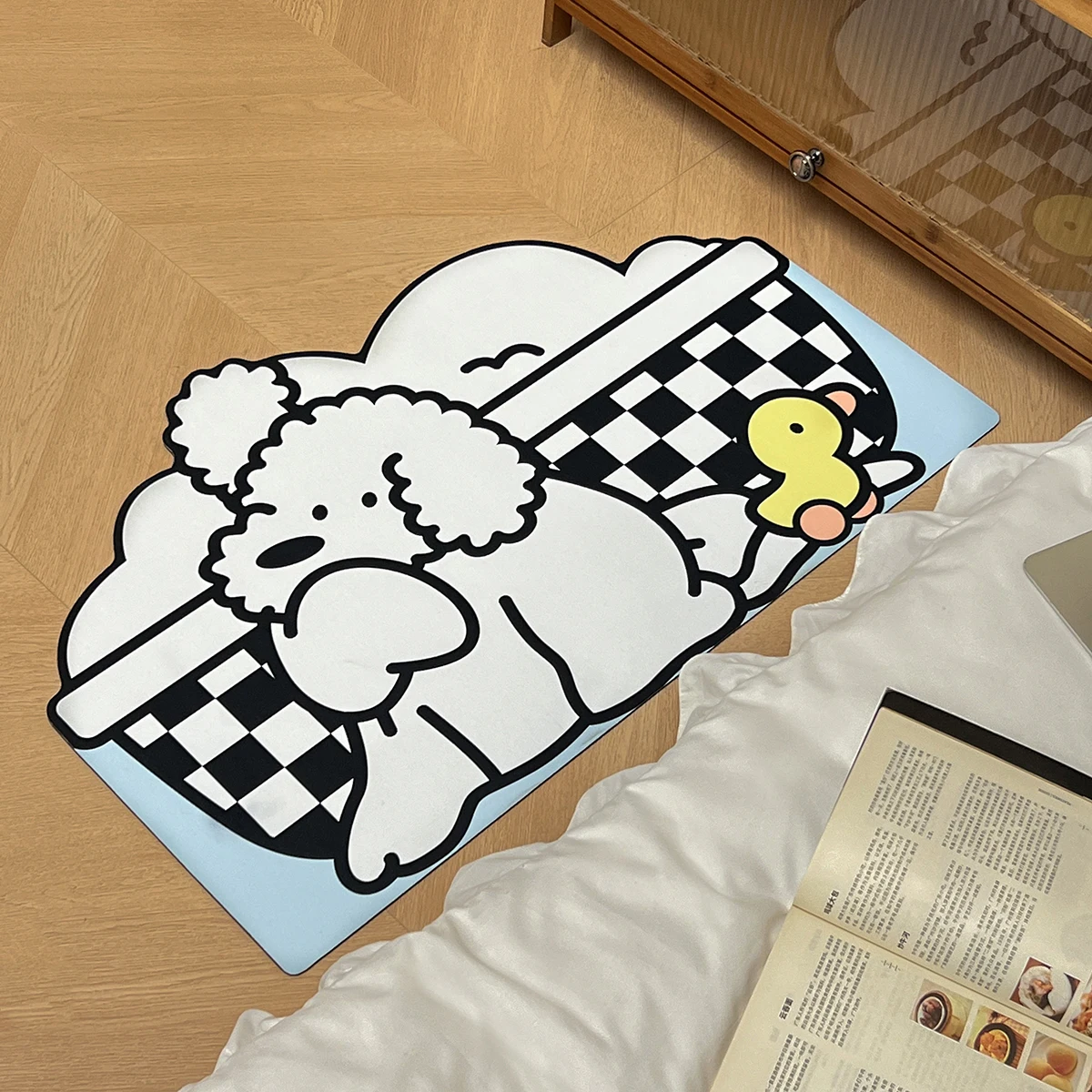 

Cute Bichon Frize Printed Rug Irregular Bathroom Entrance Door Mat Non-slip Rug Customizable Home Decor Floor Mat